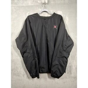 Polo Golf Ralph Lauren Mens V-Neck Windbreaker Pullover Black Large Mesh Lined